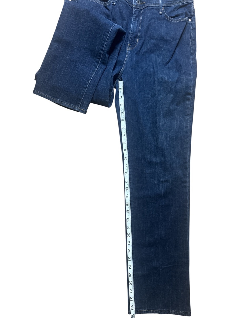Levi’s Perfectly Slimming Straight Leg Jeans Women’s 14M 32x32 Dark Wash Stretch - Picture 5 of 8